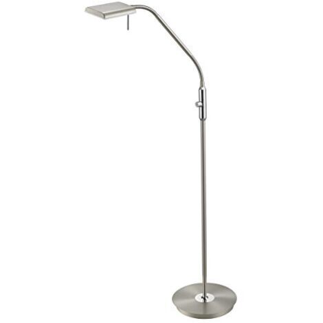 Trio Bergamo Piantana, 1 LED, SMD, 3000 K, 1100 Lm, Interruttore a Piede, Touchdimmer, Flessibile Integriert, 12 W, Nickel Opaco, 50 x 27 x 135 cm (1/3)