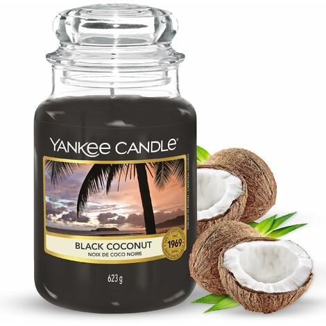 Yankee Candle Candela profumata in giara grande Noce di cocco nera Durata  Fino a 150 Ore