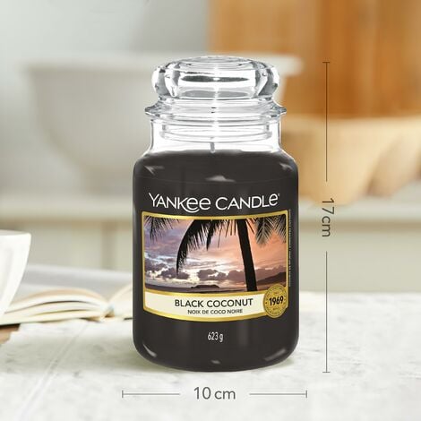 Yankee Candle Candela profumata in giara grande Noce di cocco nera Durata  Fino a 150 Ore