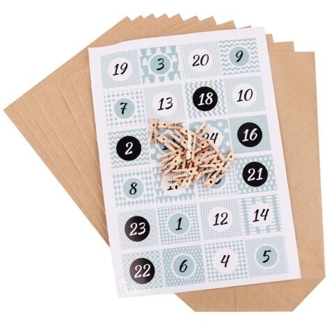 Natale Personalizzato Calendario Dell'Avvento Fai Da Te In Legno - 24 Sacchetti