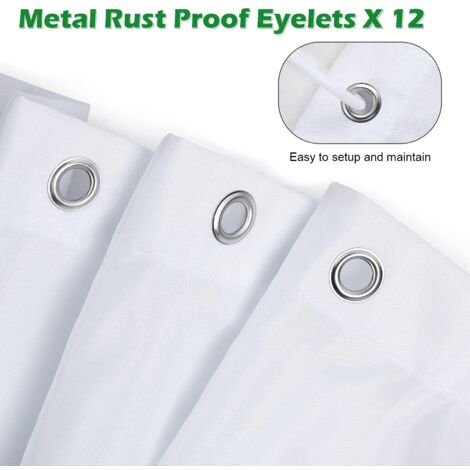 Tenda Da Doccia YISURE 180x220 Cm - Tessuto Lavabile Con Occhielli Metallici, Blu - Foto 7