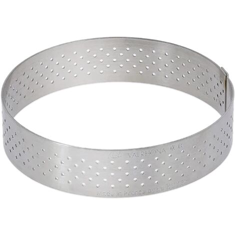 De Buyer Industries 3099.07 - Cerchio perforato per torta con bordo dritto in acciaio Inox, Ø 18,5 cm (1/4)