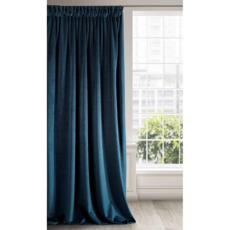 Eurofirany ria Oscurante, Fettuccia Arricciatenda-1 pz, Tenda Extra Lunga, Elegante, Tinta Unita, Soggiorno, Camera da Letto, Densità 290 g/m², Poliestere, Blu Scuro, 140x270 cm