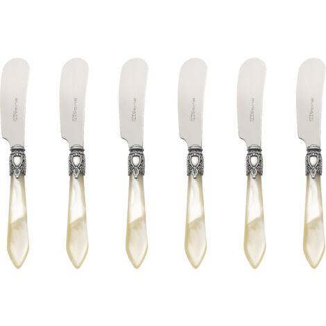 Bugatti oxbam n3232 Oxford – Set di Posate, 6 coltelli per spalmare in Acciaio/ABS Colore: Avorio 21 x 18 x 3 cm