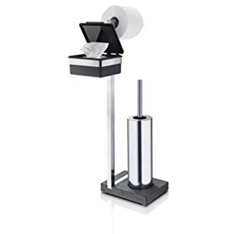AMARE Scopino WC Cilindrico In Acciaio Inox: Set Con Vaso Rimovibile E Spazzola Di Ricambio