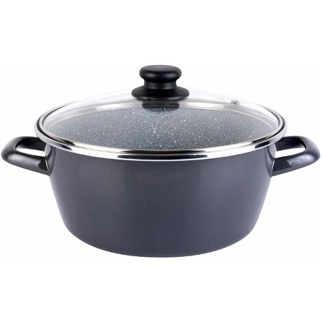 Magefesa Dolomiti - Tegame con coperchio in vetro, diametro 20 cm, color grigio/marengo (1/4)