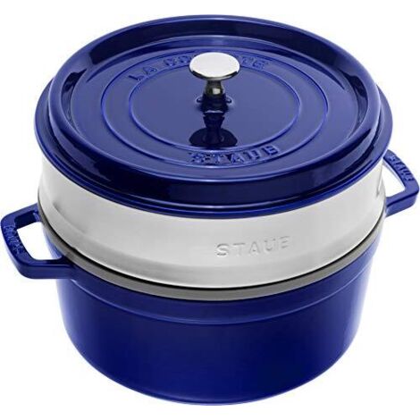 STAUB La Cocotte Casseruola con cestello, Ghisa, Blu, 33 cm x 26 cm (1/4)