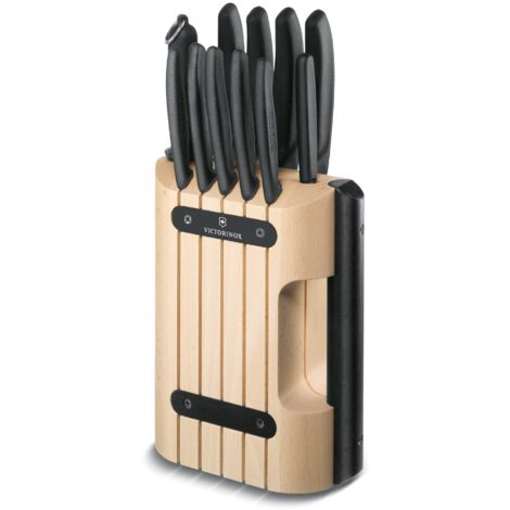 Winsome Carrello da Cucina in Legno con Tagliere, Ceppo portacoltelli e mensole, faggio