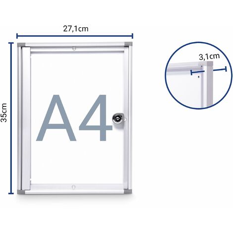 Bacheca porta avvisi per 1 foglio A3 o 2 fogli A4 » Alubox