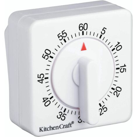 KitchenCraft Timer da cucina a carica, 60 minuti, bianco (1/4)
