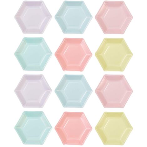 Talking Tables We Heart Piatti di carta esagonali, 6 design, Multicolore, 18 cm, Confezione da 12 (1/4)
