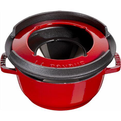 Set Di 6 Forchette Per Fonduta Staub - In Acciaio Inox, Estremità Colorate In Plastica, Lunghe, Ideali Per Cene Eleganti