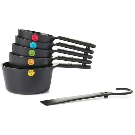 OXO Good Grips Set di Tazze da Misurazione e Dosaggio, 6 pezzi, Nero (1/3)