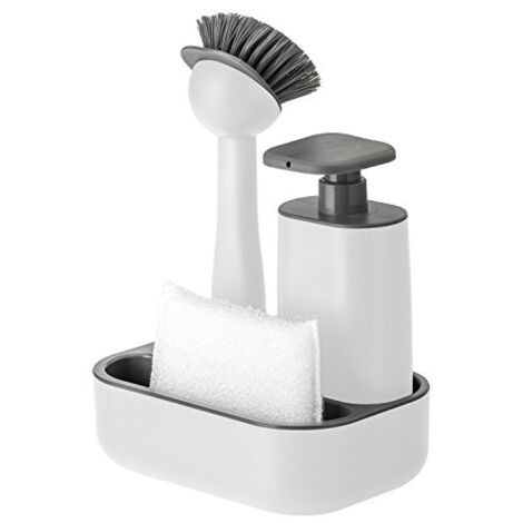 VIGAR - Set per lavello con Dispenser di Sapone, in plastica ABS, Bianco, 19 x 13 x 26,5 cm