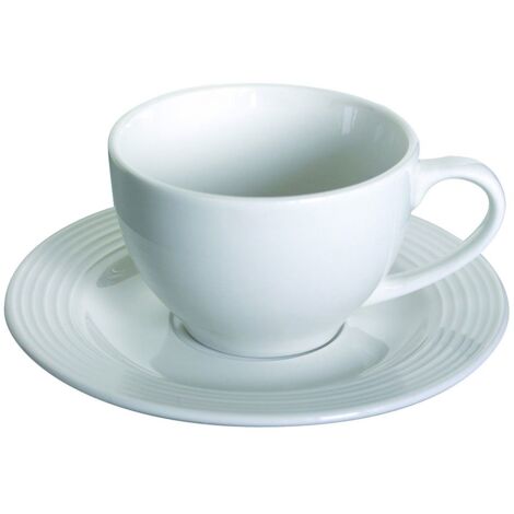 Tognana Polis Circles, Set 6 Tazze da Tè con Piattino, Porcellana, Bianco, 8x8x6 cm