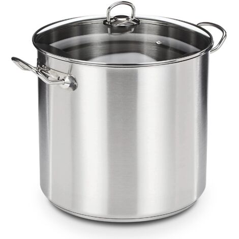 GSW 643474 pentola jumbo professionale con coperchio in vetro 30x28 cm/ca. 20,0 litri, acciaio inossidabile, argento, 30 cm (1/5)
