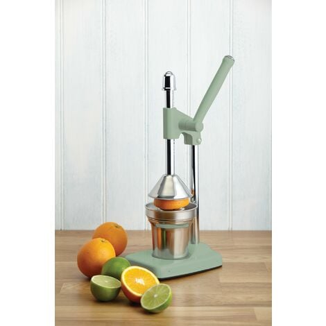 Kitchencraft Living Nostalgia resistente con leva manuale arancione  spremiagrumi, in alluminio, inglese, salvia, 26 x 13