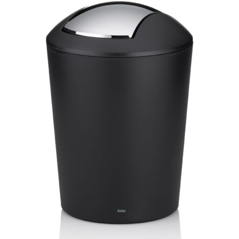 Kela 22270, Cestino con Coperchio Basculante da 1,7 l, Plastica, Marta', Nero (1/4)
