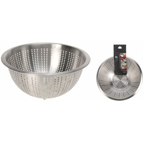 EuroDiscount KI Scolapasta in Acciaio Inox, 28 cm, per Insalata, Frutta e  Verdura