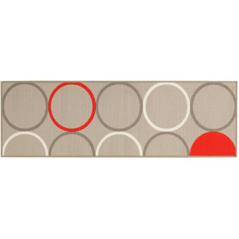 Tappeto Al Metro H54 Cm Su Misura Passatoia Cucina Colorata Patchwork 100% Made In Italy Marrone