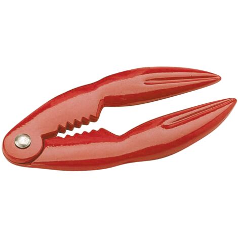 KitchenCraft Pinze per granchi e frutti di mare in metallo, 14 x 7 cm - Rosso (1/4)