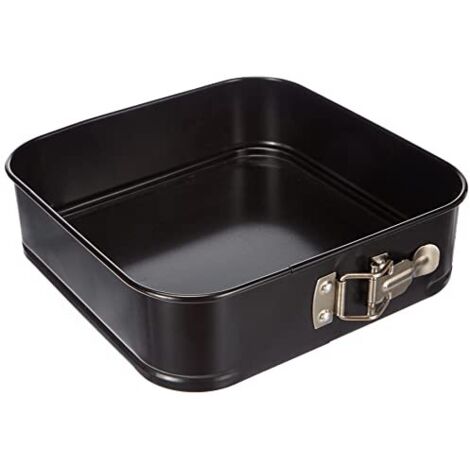 Gobel 825924 - Teglia alta per torte, quadrata, fondo staccabile, 24 cm, colore: Marrone scuro (1/4)