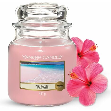 Yankee candle 1205340E Pink Sands Candele in giara media, Vetro, Rosa,  10x9.8x12.4 cm