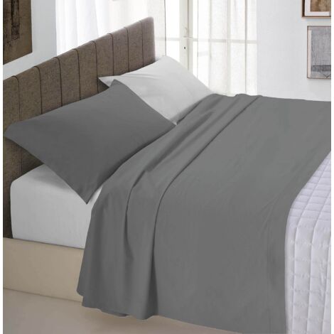 Set Lenzuola Letto Singolo In Cotone | Bianco, Con Federa, Sotto E Sopra, Tinta Unita