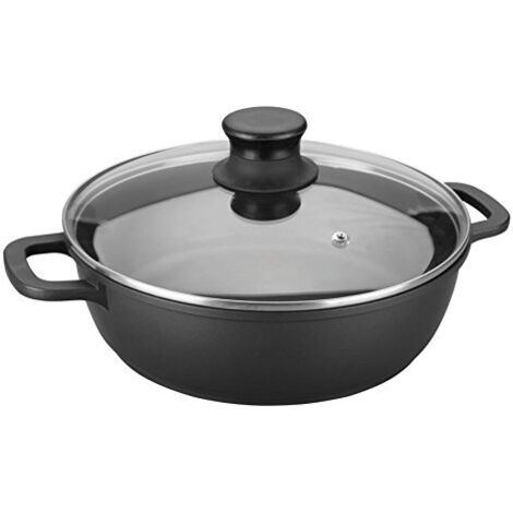 Lacor 25827- Casseruola bassa alluminio pressofuso d.28 cm coperchio vetro (1/3)