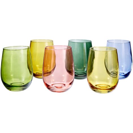 Tognana Tulip, Set 6 Bicchieri cc 400, Vetro, Multicolore