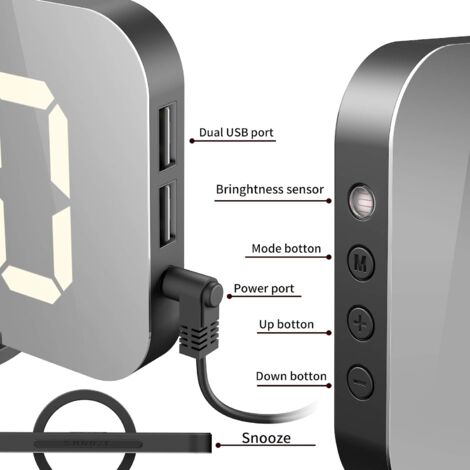 Sveglia digitale per il mattino, orologio digitale silenzioso a