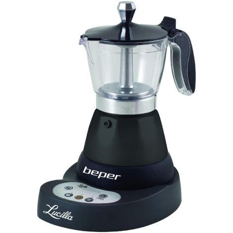Caffettiera Elettrica Moka 300ml (6 Tazze) In Alluminio Nero – Comoda E Veloce Per Un Caffè Perfetto In Casa O Ufficio!