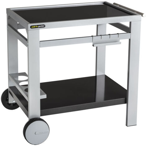 Cook'in garden Media M Carrello per Barbecue, Colore Nero/Argento