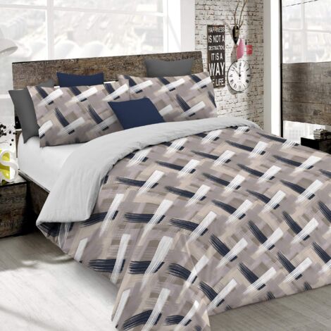 Sapphire collection 100% Cotone Egiziano a 200 Fili, Set Copripiumino con Federa di Tutte Le Dimensioni (Doppio, Grigio