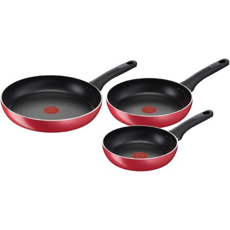 Lagostina Cucina Mediterranea Set di Padelle Antiaderenti in Alluminio Ø 20/24/28 cm, 3 Pezzi, Batteria Pentole Induzione, Gas e Forno, Indicatore Cottura Thermo-Signal, Manici Ergonomici in Bakelite
