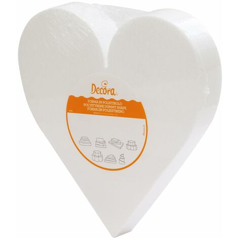 Decora 0173914 Basi a forma di cuore in polistirolo ideali per  esercitazioni e per realizzare torte a piani dall'aspetto perfetto, Dim. 15  X H 5 CM