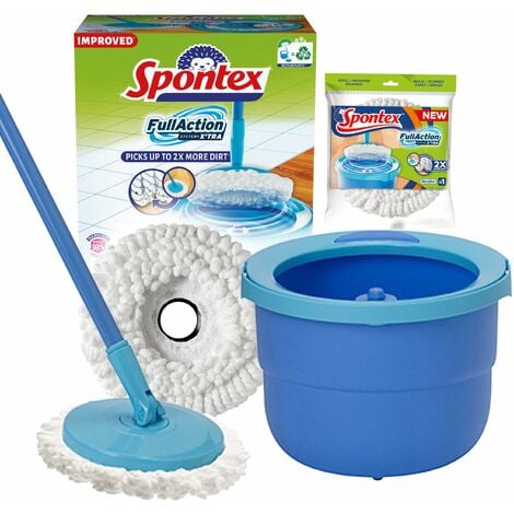 Secchio Lavapavimenti Con Centrifuga A Pedale - Mop Ultra-Assorbente, Snodo 180°, Per Pulizie Domestiche - Foto 7