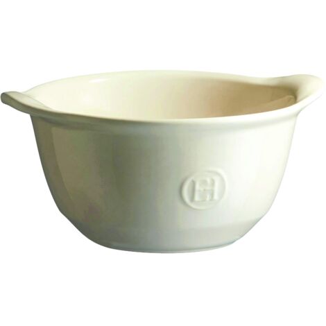 Emile Henry EH022149 - Ciotola per gratinare, Ceramica, Bianco argilla, 0,55 litri (1/4)