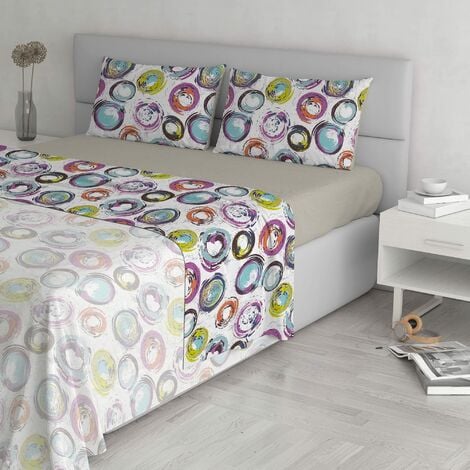 Completo Letto Fantasy Italian Bed Linen, Matrimoniale Cerchi Astratti