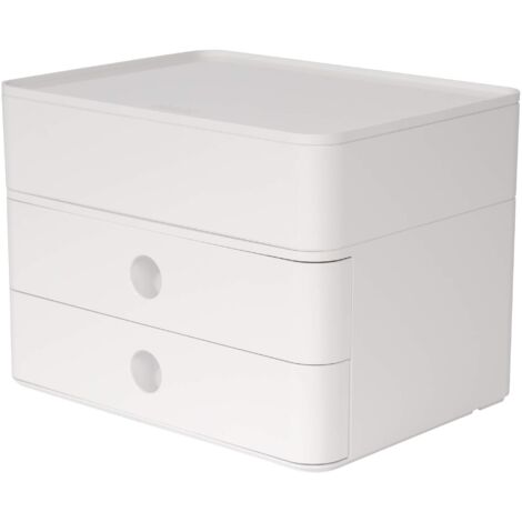 Cassettiera ALLISON HAN SMART-BOX PLUS - Design Moderno, 2 Cassetti E Portautensili, Colore Granite Grey