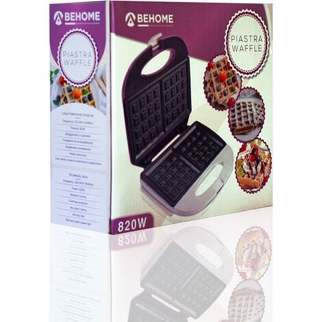 Piastra per Waffle Macchina con piastra Antiaderente Waffle Maker con  piedini antiscivolo 800W Bianco e Viola