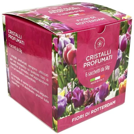 Granuli Profumati per aspirapolvere - Cristalli per ambiente - Scatola da 6 bustine da 50gr (Fiori di Rotterdam) (1/3)