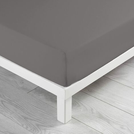 Douceur d'Intérieur, Coprimaterasso in cotone, 57 fili, 90 x 190 cm, Grigio (Mausgrau)