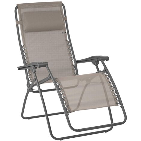 LAFUMA MOBILIER Sedia a sdraio reclinabile Relax, Pieghevole e regolabile, Sistema di sospensione con lacci, RSXA, Texplast, Colore: castagna, LFM2045-9147 (1/4)