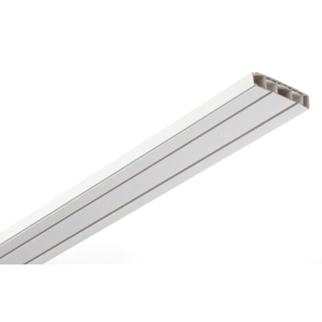 GARDINIA Aste per tende, Set completo con 2 binari di scorrimento, incl. materiale di fissaggio, 2 x 120 cm, bianco