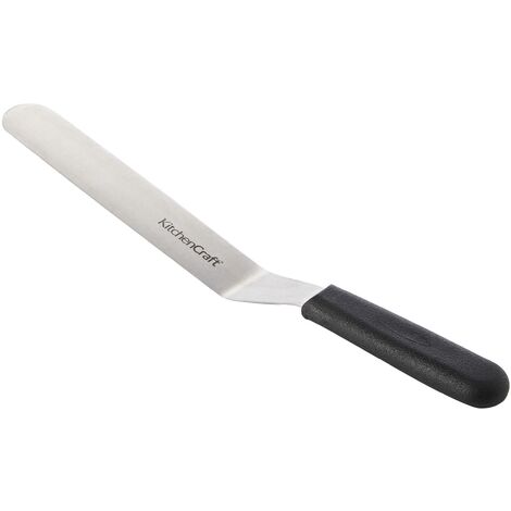 KitchenCraft Sweetly Does It Spatola Angolata per Glassa in Acciaio Inox, Colore Argento/Nero, 38 cm (1/4)