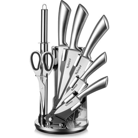 Velaze, Set di 8 coltelli da cucina in acciaio inossidabile