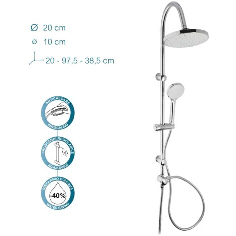Metaform Voyager Doccia Mix, Acciaio Cromato, Cromo, 20 cm