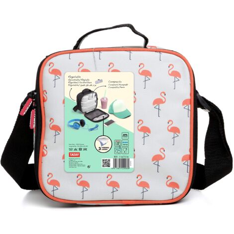 Tatay Urban Food Casual, Borsa Termica Porta Pranzo, 3L Capacità, con 4  Contenitori Alimentari, 2 x 0.5 L, 2 x 0.2 L, senza BPA, Rosa (Fiammingo),  22.5 x 10 x 22 cm