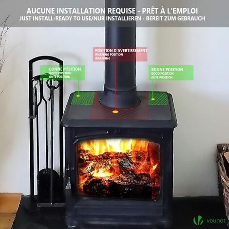 VOUNOT Ventola Stufa Legna, Ventilatore per Camino a 4 Pale Alimentato a  Caldo per Legna/Bruciatore